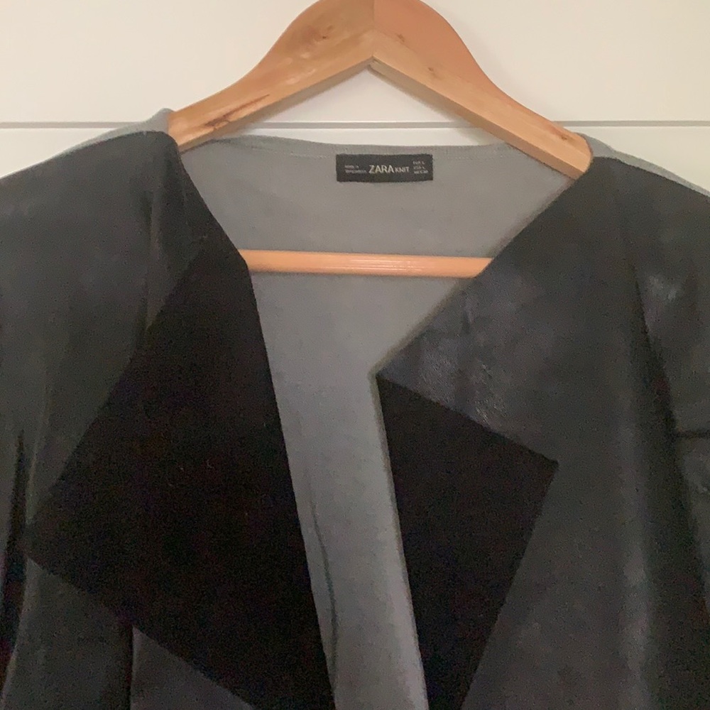 Zara Vegan Leather Cardigan